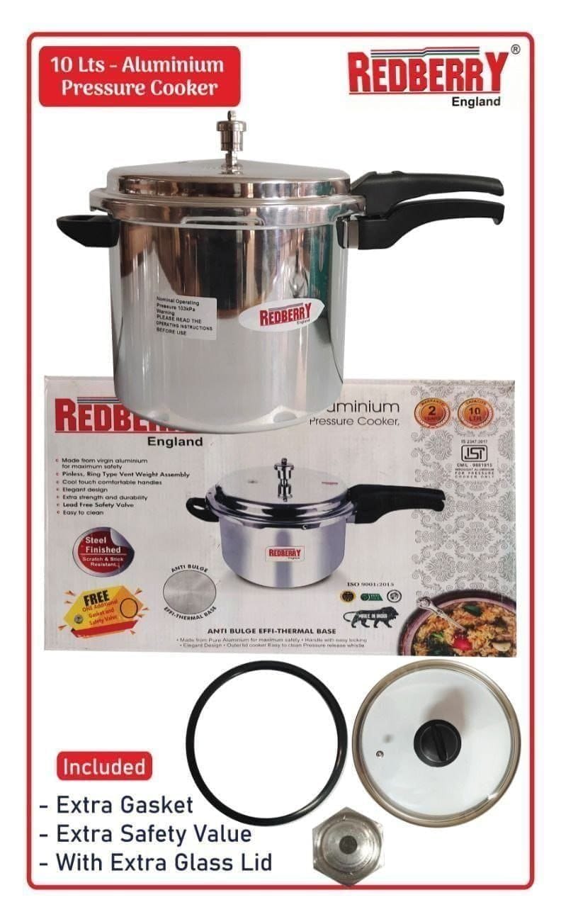 10 Litres Pressure cooker with glass lid