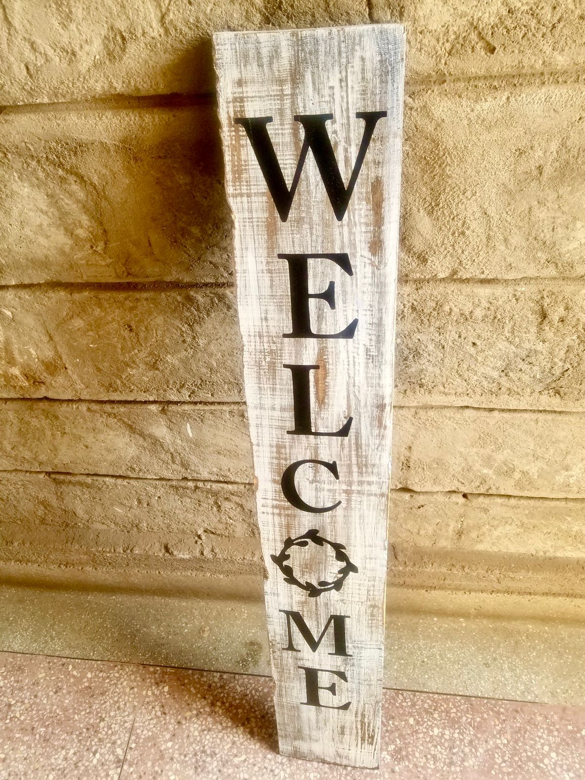 Customized rustic welcome sign