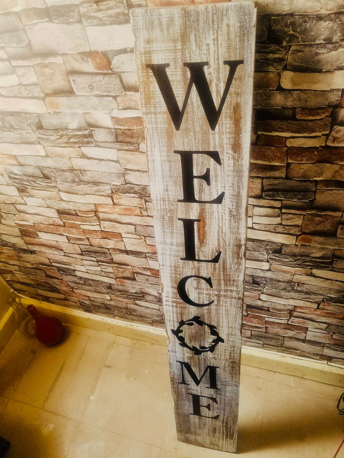 Customized rustic welcome sign