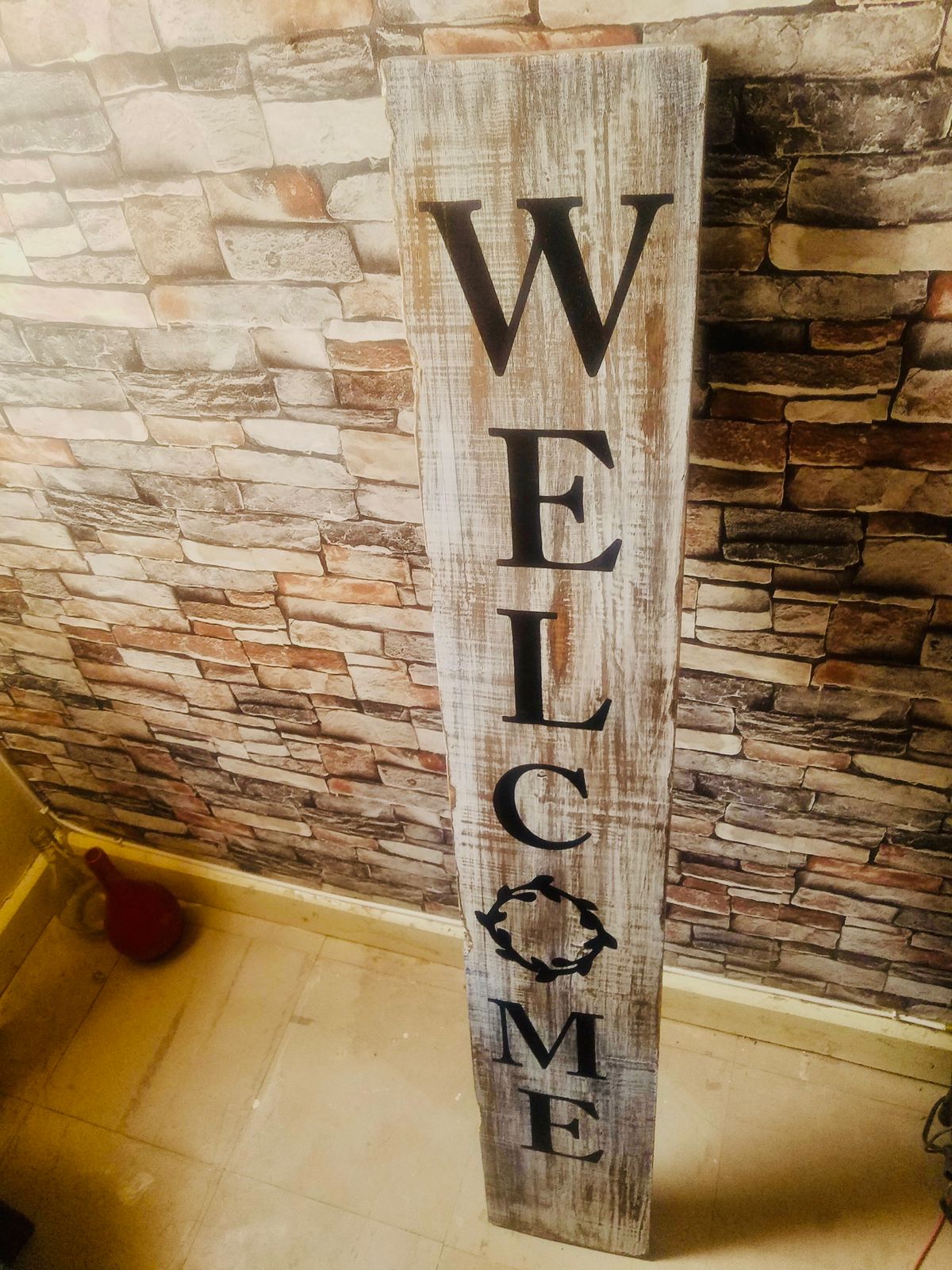 Customized rustic welcome sign