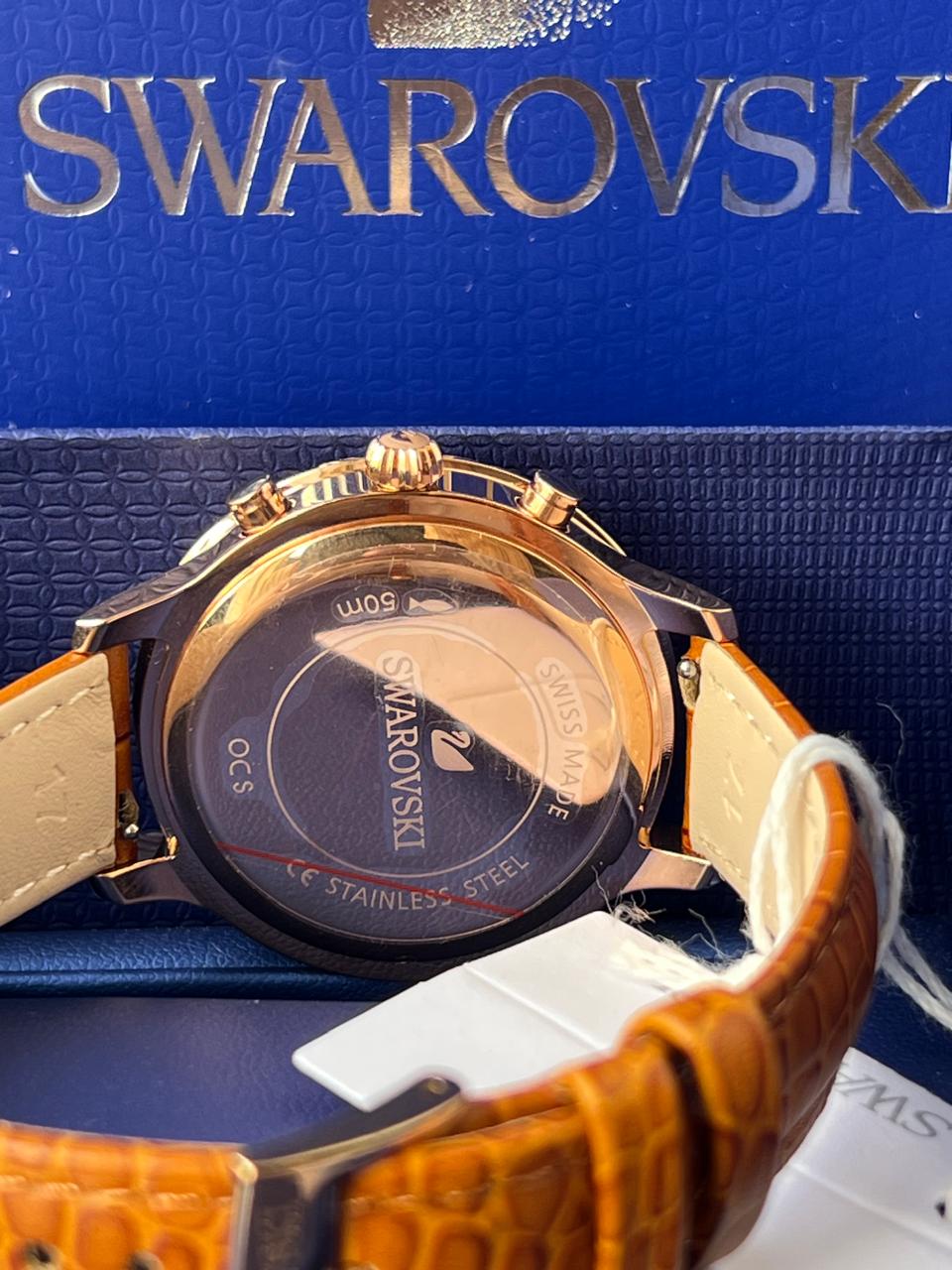 Swarovski leather design watch