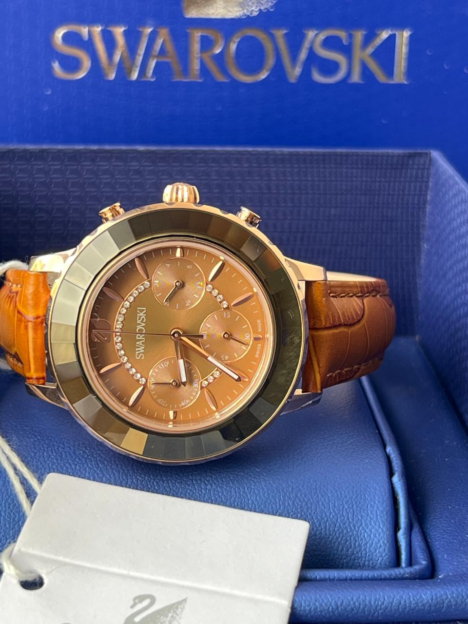 Swarovski leather design watch