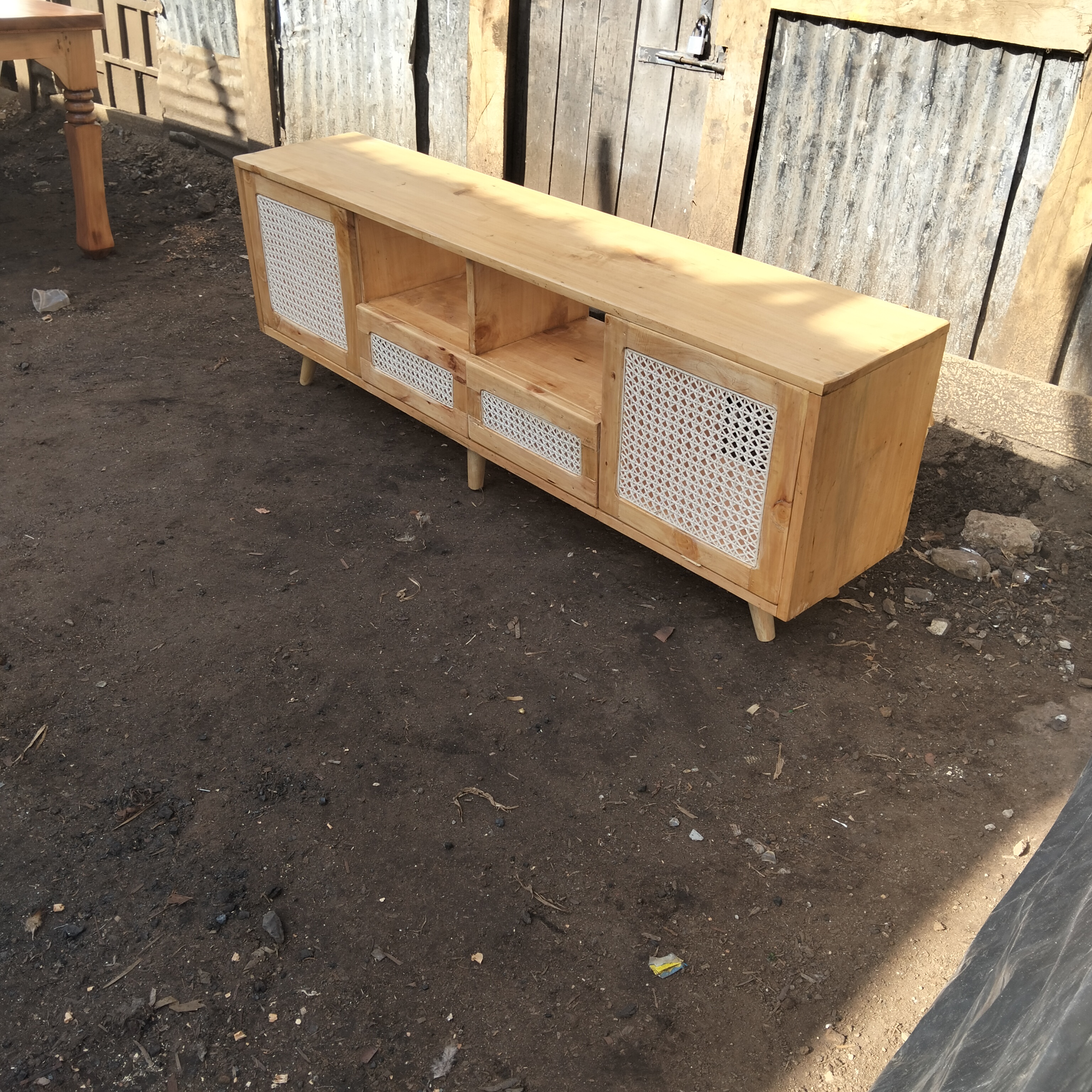 Stylish Wooden TV Stand with Modern Storage Design