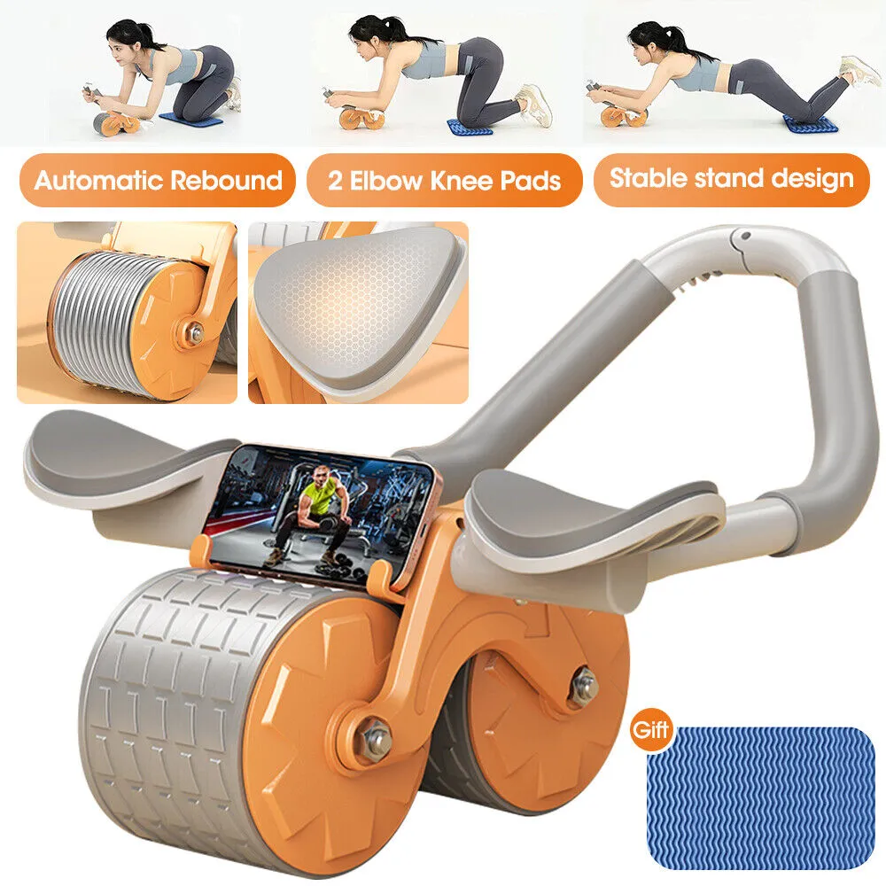 Automatic Rebound Abdominal Wheel with Elbow Support 2 in 1 Abs Roller