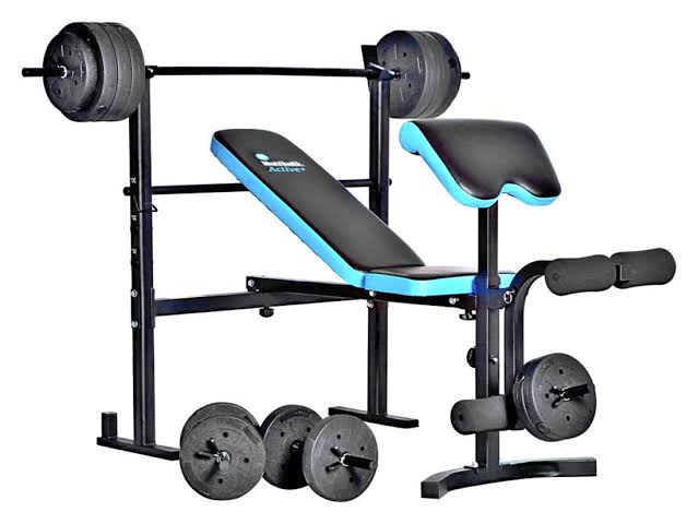 Weights bench with 50kg weights included