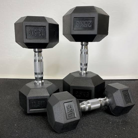 Hexagon dumbbells