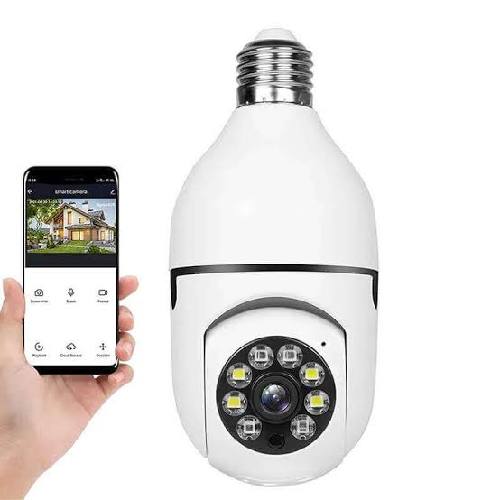 Rotating 360degree wifi bulb PTZ camera